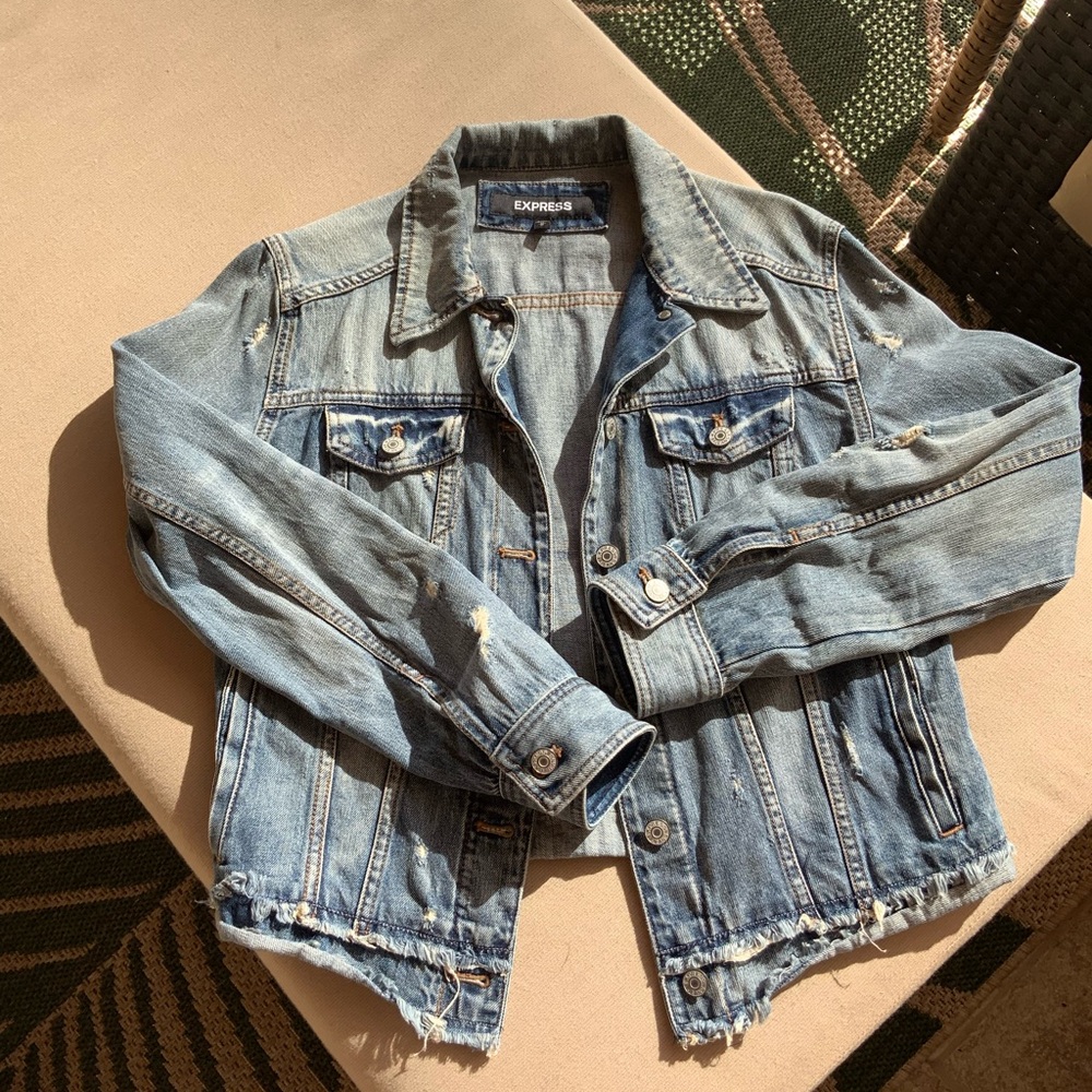 Express Light Blue Jean Jacket - Picture 3 of 5